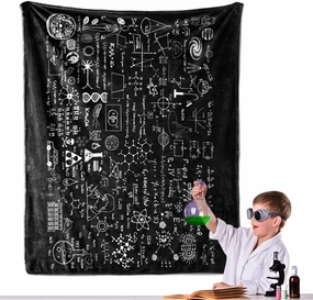 Science Formulas Chalkboard Math Physics Equation Blanket Flannel Throw Lightweight Super Soft Cozy Blankets for Couch Bed Sofa Chair, Gift for Birthday Thanksgiving Christmas 50"x40" for Kids