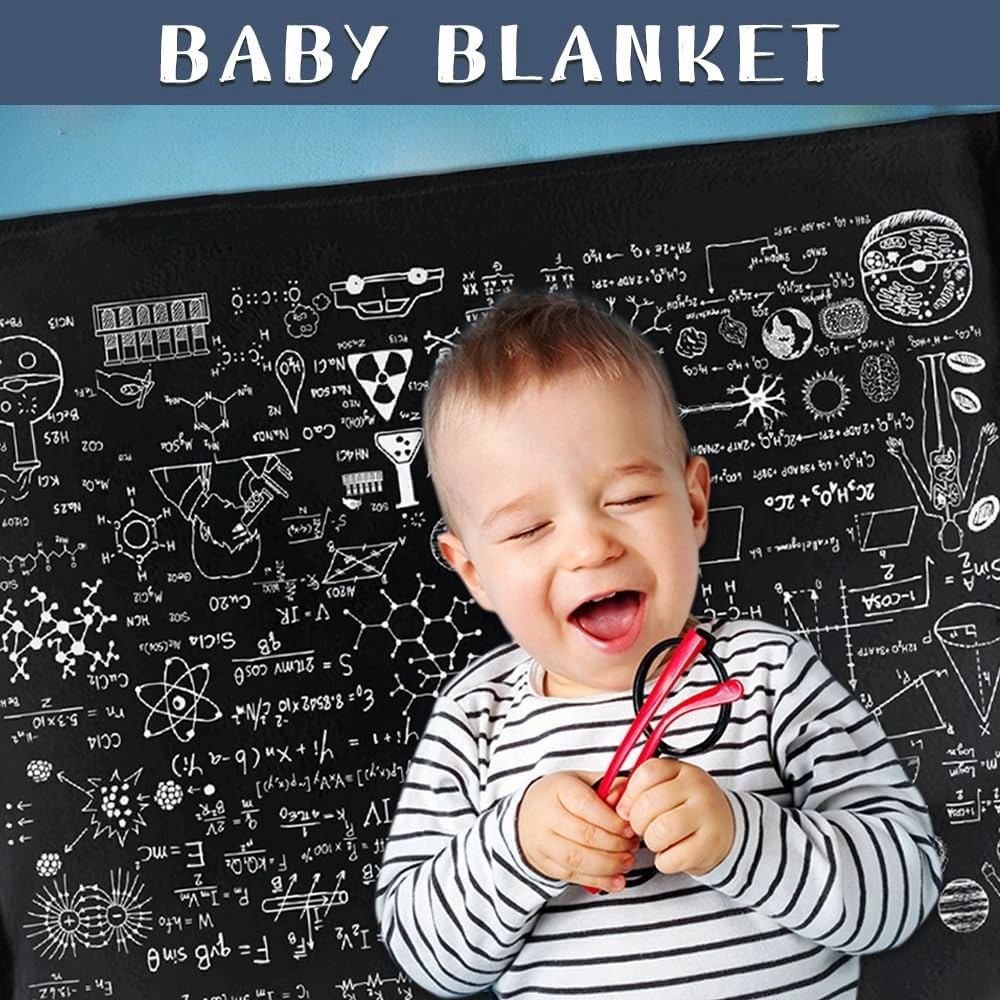 Science Formulas Chalkboard Math Physics Equation Blanket Flannel Throw Lightweight Super Soft Cozy Blankets for Couch Bed Sofa Chair, Gift for Birthday Thanksgiving Christmas 50"x40" for Kids