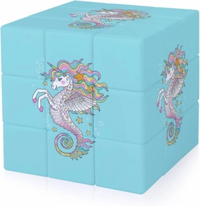 Seahorse Unicorrn Fantasy Funny 3x3x3 Cube Smooth Lightweight Puzzle for Adult Graphic Printing Travel