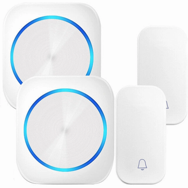 Self-powered Wireless DoorBell Door Bell Ring Chime Call Night Light No Battery Waterproof 150M White