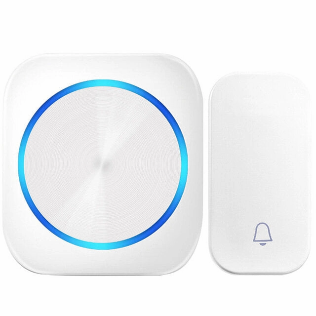 Self-powered Wireless DoorBell Door Bell Ring Chime Call Night Light No Battery Waterproof 150M White