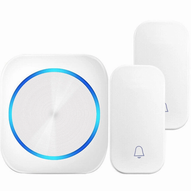 Self-powered Wireless DoorBell Door Bell Ring Chime Call Night Light No Battery Waterproof 150M White