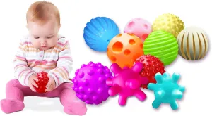 Sensory Balls for Babies Kids, Soft Montessori Toys for Babies 6 to 12 Months Baby Sensory Toys Ball Toddlers and Infant Small Massage Soft Textured Multi Ball Set