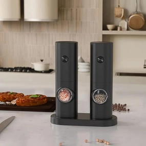 Set of 2 Electric Salt & Pepper Grinders – Battery-Operated