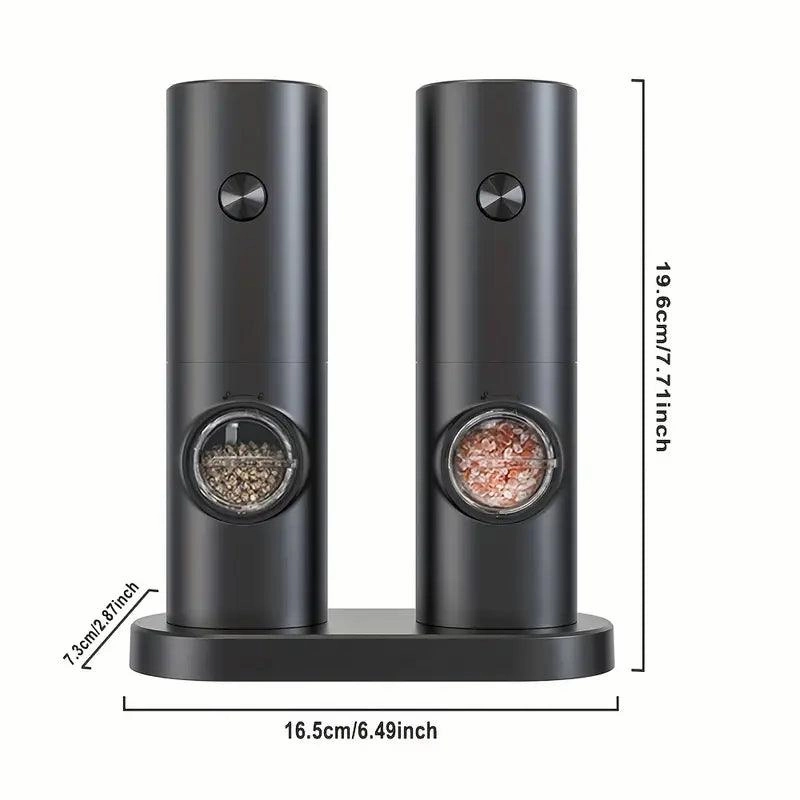 Set of 2 Electric Salt & Pepper Grinders – Battery-Operated