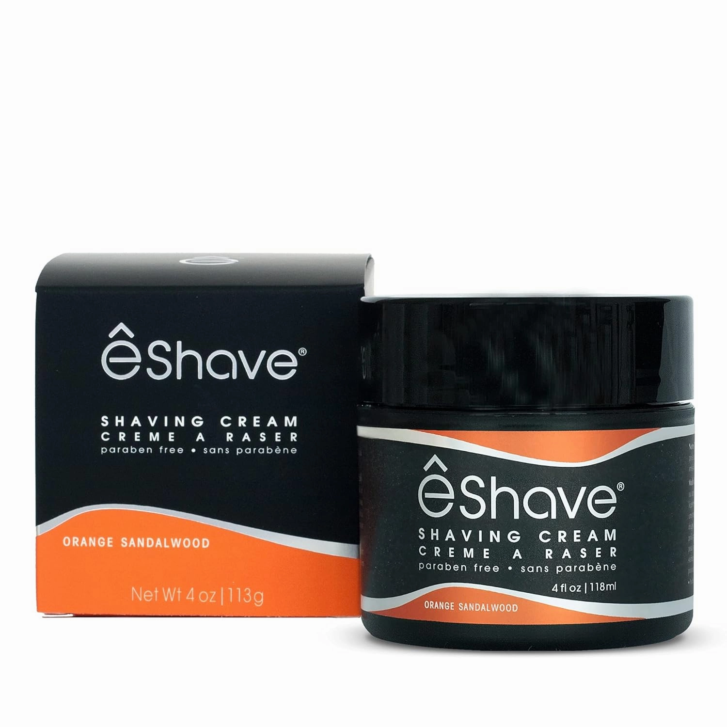 Shaving Cream for Men, Orange Sandalwood, prevents shaving irritation and razor burn, generates a rich lather for a soft, silky, Smoothest shave