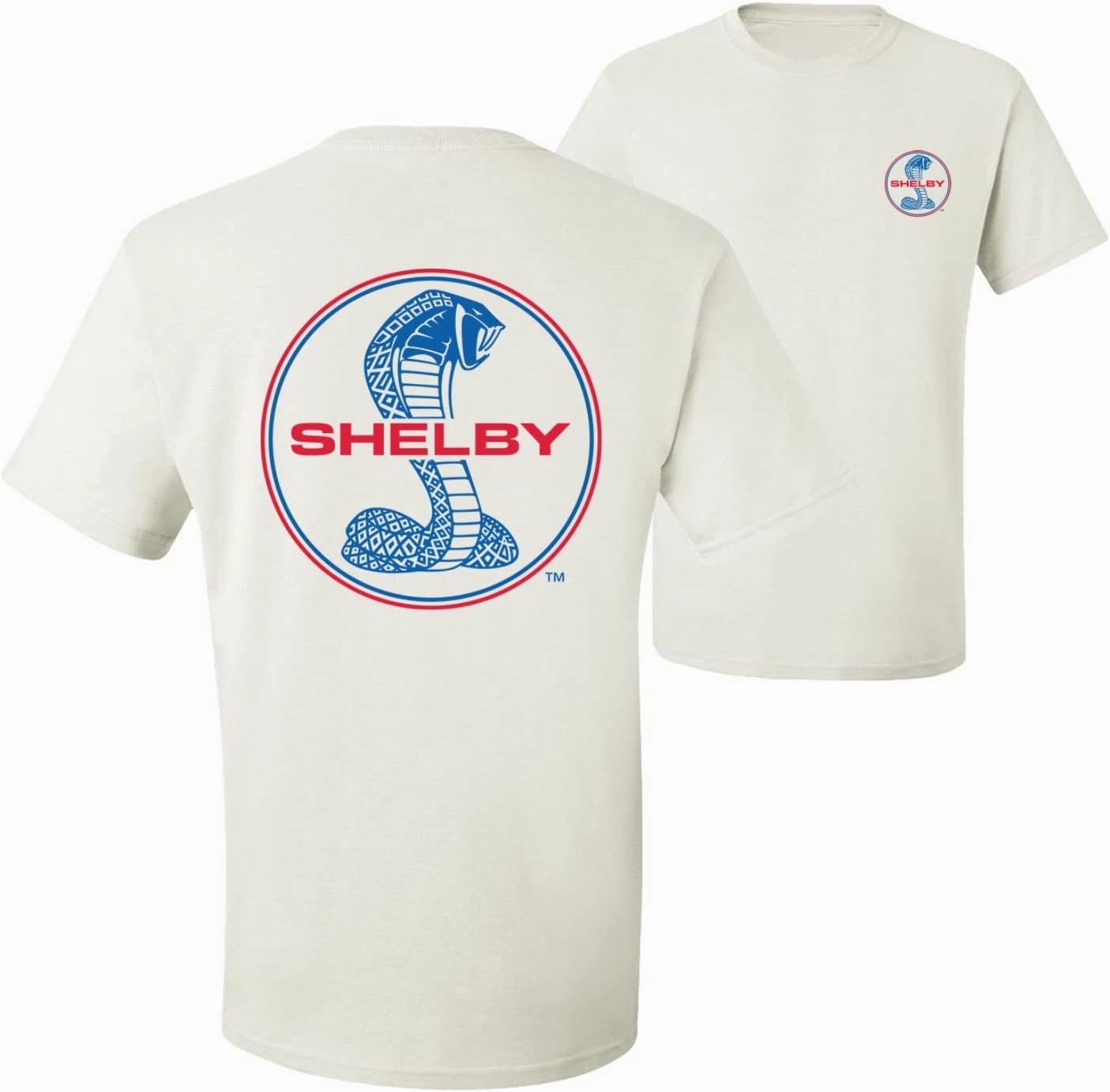 Shelby Cobra USA Logo Emblem Powered by Ford Motors Cars and Trucks Front and Back Men's Graphic T-Shirt