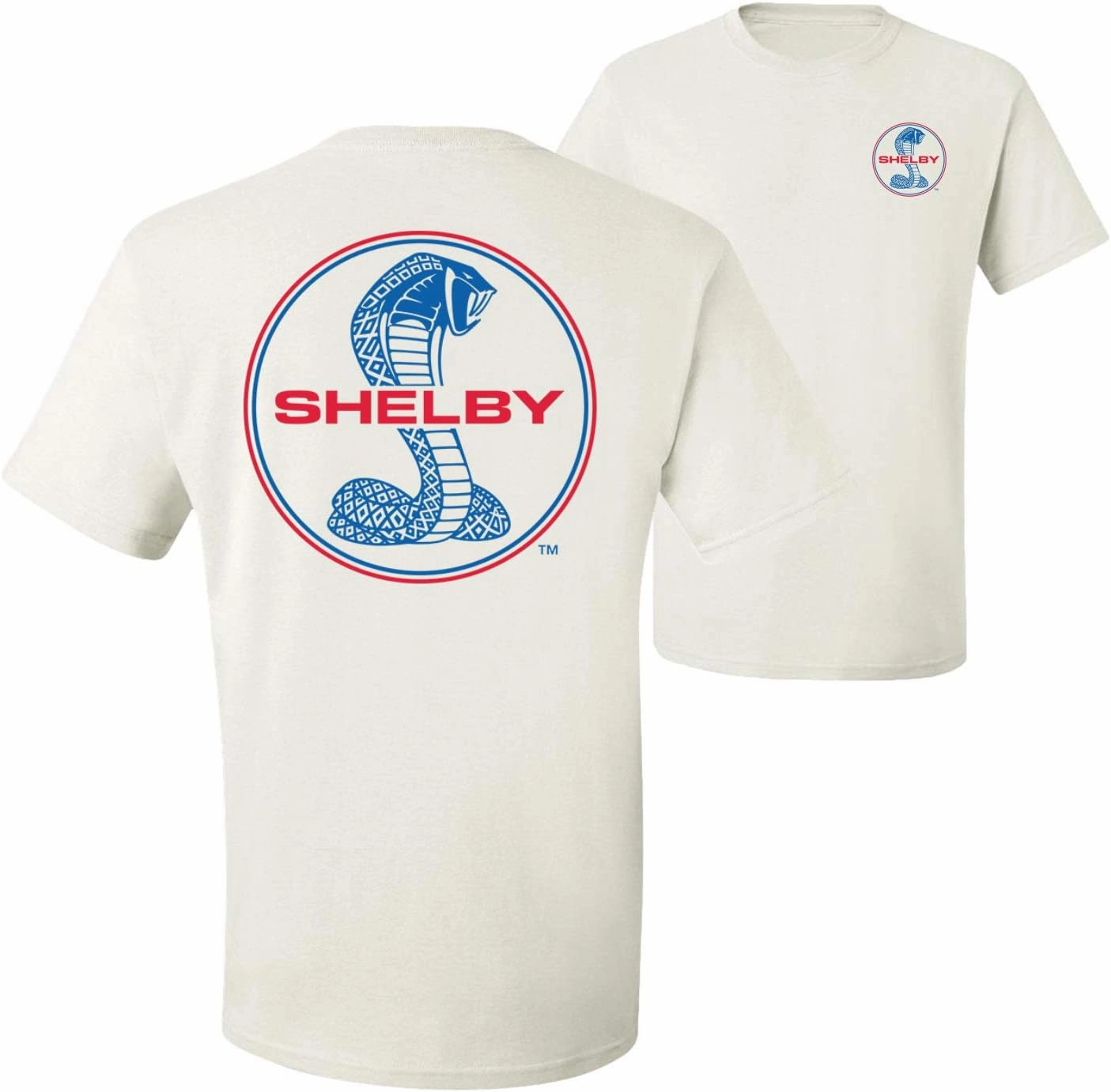 Shelby Cobra USA Logo Emblem Powered by Ford Motors Cars and Trucks Front and Back Men's Graphic T-Shirt