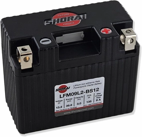 Shorai LFM Lithium-iron Battery w/BMS, LFM09L2-BS12, 3.0Ah 13.2V, 39.6WHr, "L" Type, Case 2