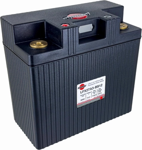 Shorai LFX Lithium-iron Battery w/BMS, LFX27A3-BS12, 9.0Ah 13.2V,118.8 WHr, "A" Type, Case 3
