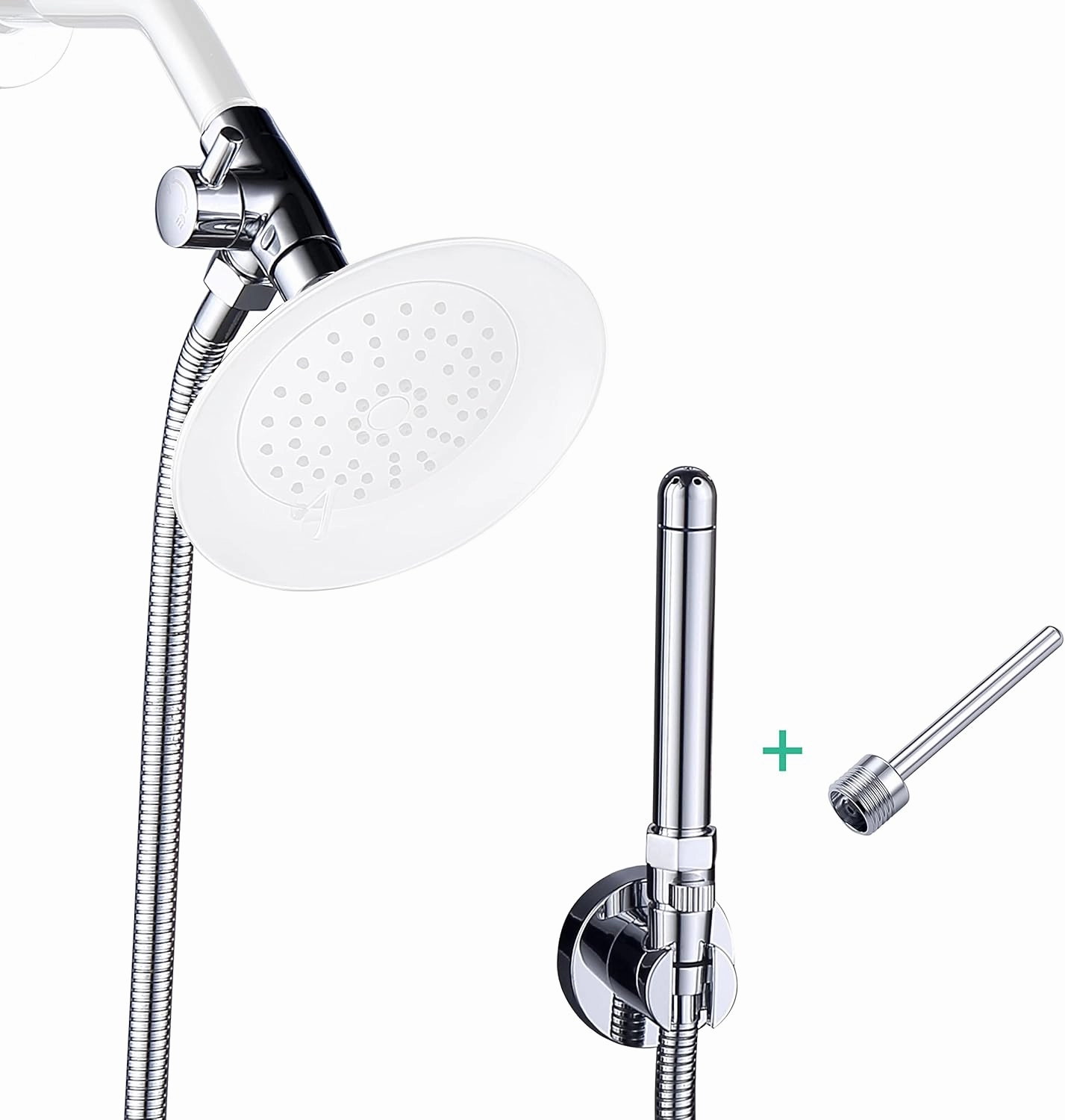 Shower Enema System with 100 Inches Hose, Diverter, Water Control Valve for Men and Women Portable Cleaning, Enema Nozzle Kit Cleaner Attachment (Polished Chrome)