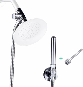 Shower Enema System with 100 Inches Hose, Diverter, Water Control Valve for Men and Women Portable Cleaning, Enema Nozzle Kit Cleaner Attachment (Polished Chrome)