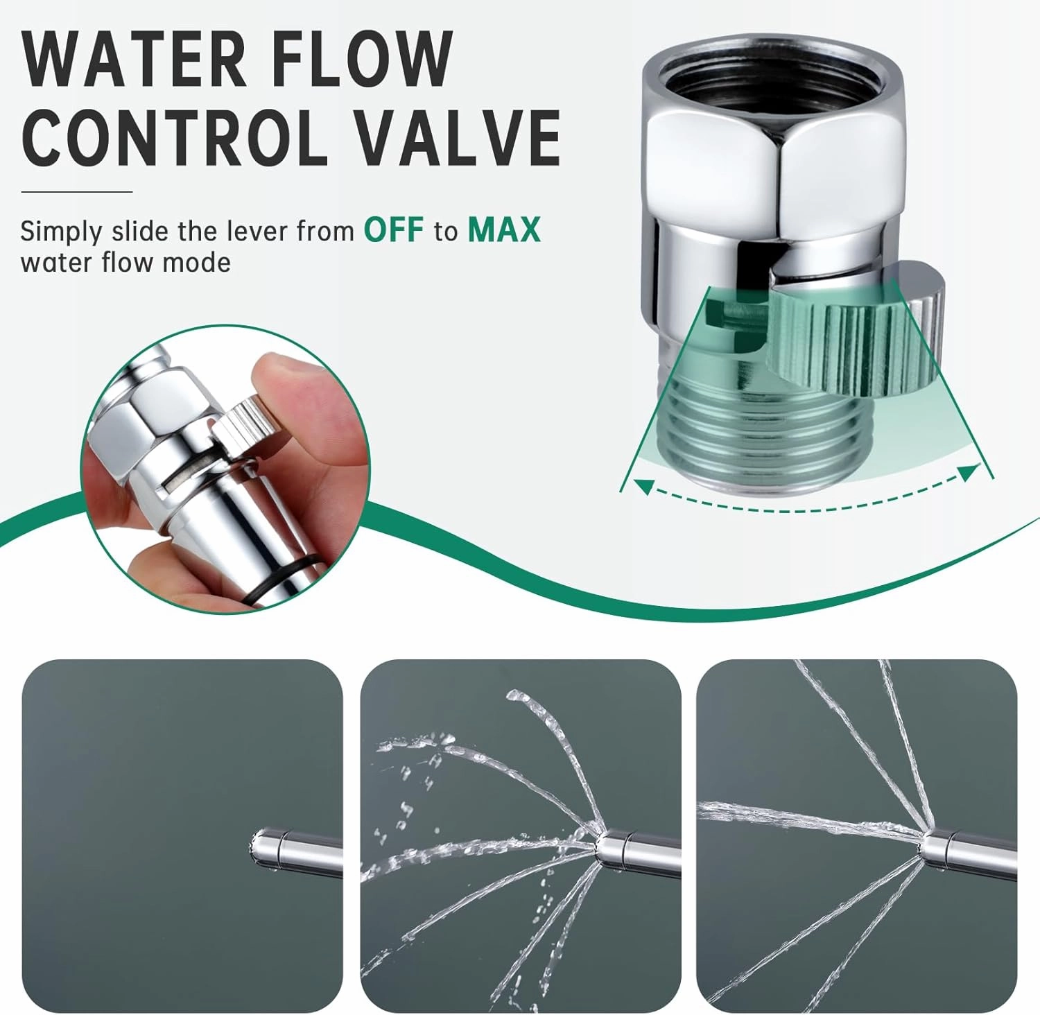 Shower Enema System with 100 Inches Hose, Diverter, Water Control Valve for Men and Women Portable Cleaning, Enema Nozzle Kit Cleaner Attachment (Polished Chrome)