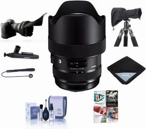 Sigma 14-24mm F2.8 DG HSM Art Wide-Angle Zoom Lens, for Canon EOS Cameras (212954) - Bundle withLensCoat Rain Cover, Shade, Wrap, LensPen, Corel PC Software, Cleaning Kit