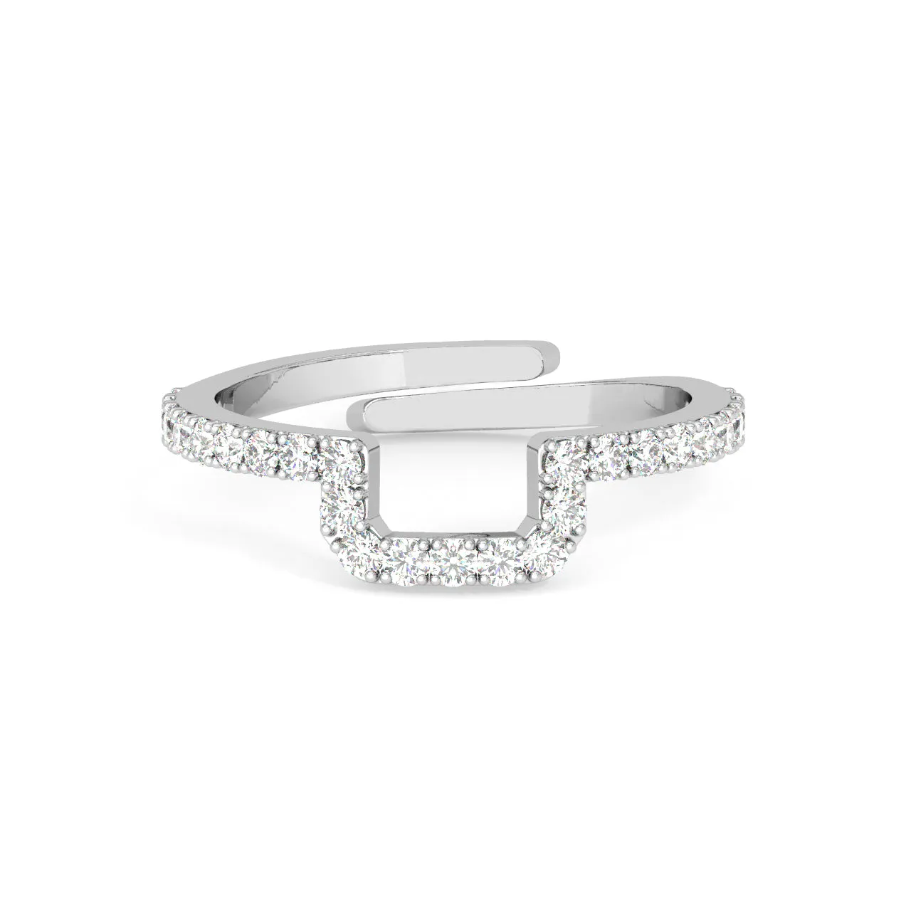 Silver U shape Ring