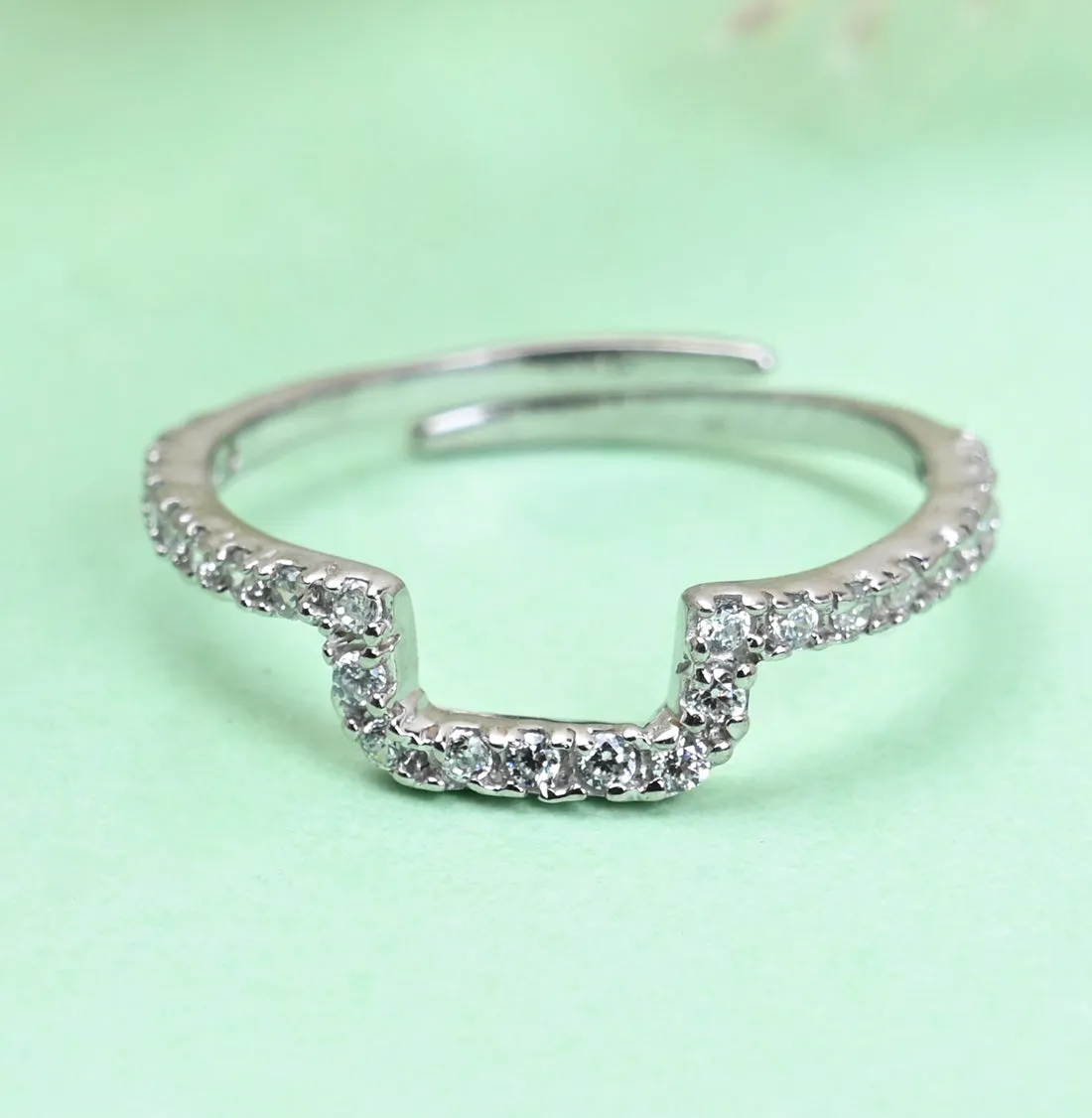 Silver U shape Ring