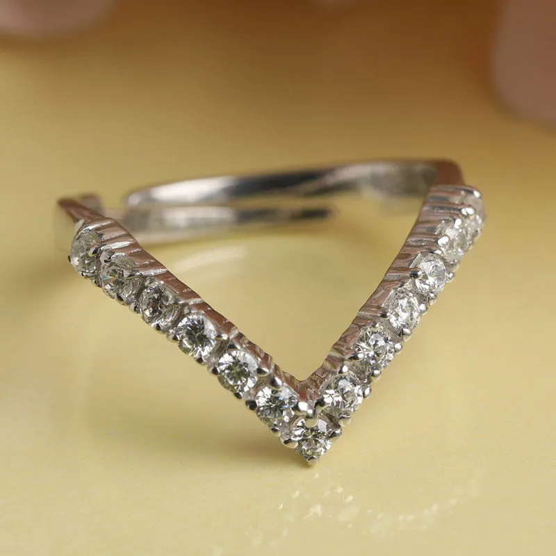 Silver V Shape Ring