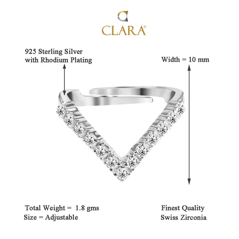 Silver V Shape Ring