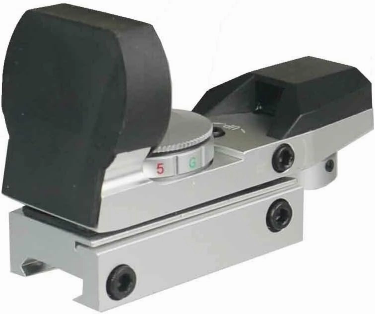 Silver Color Holographic Reflex Both Red and Green & 4 Reticals for Picatinny/Weaver