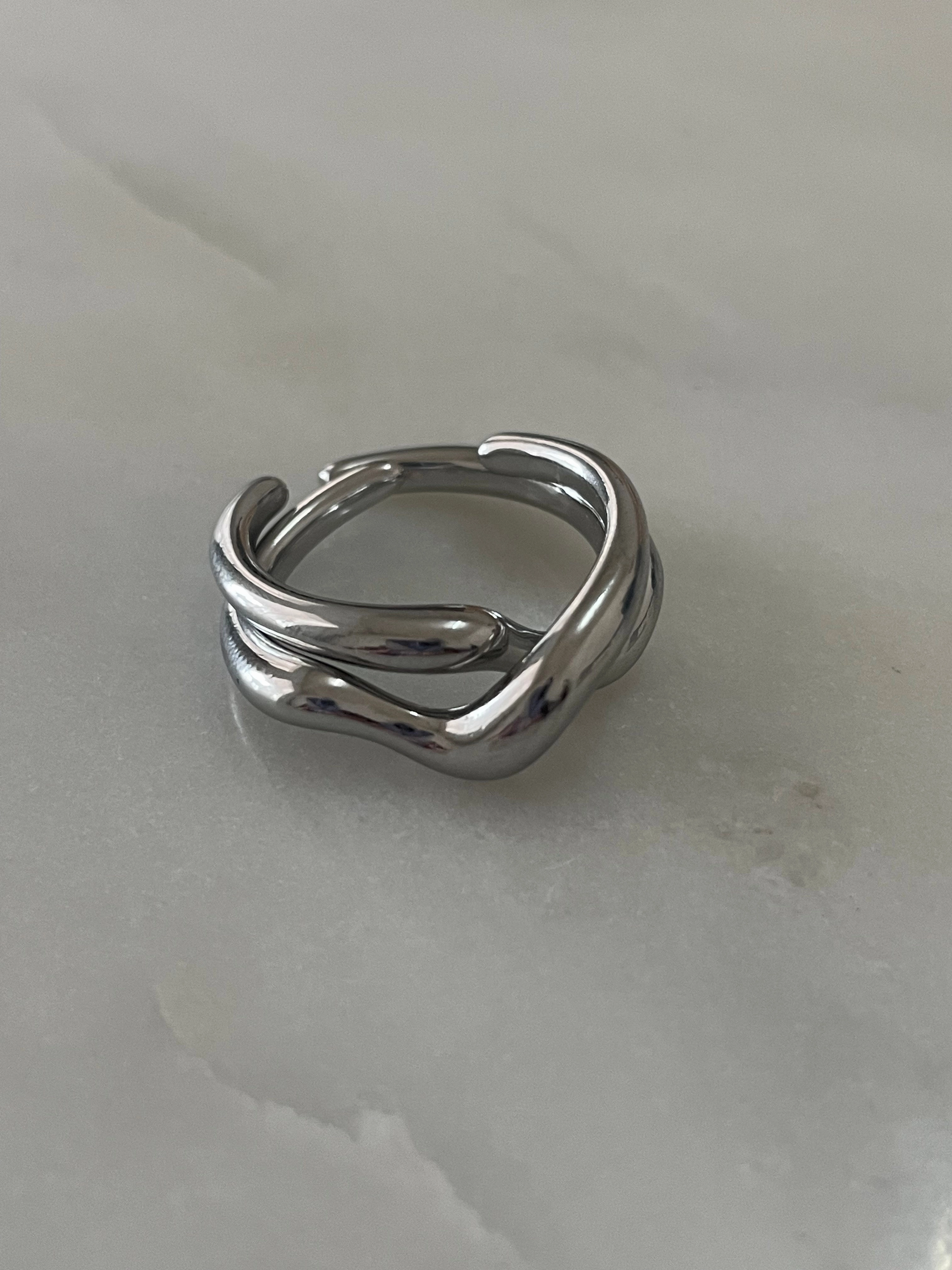 Silver Curve Adjustable Ring