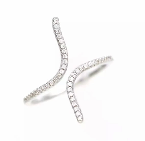 Silver Geometrical Adjustable Ring