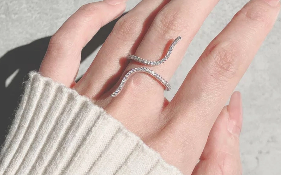 Silver Geometrical Adjustable Ring