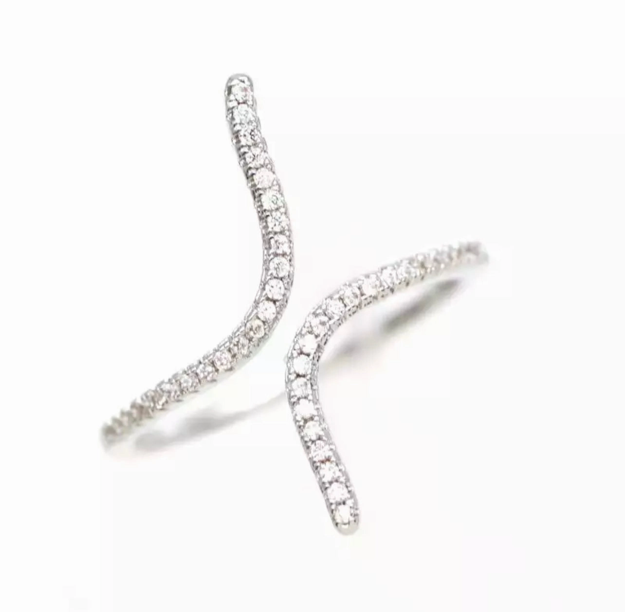 Silver Geometrical Adjustable Ring