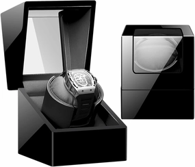 Single Automatic Watch Winder For 1 Watch 12 Rotation Modes Pu Leather Self-Winding Mechanical Watch Box With Quiet Motor For Men And Women Watches,B (E)