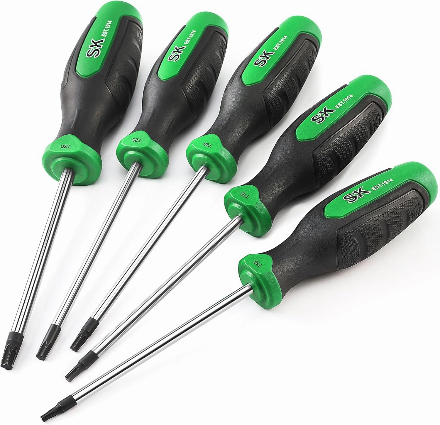 SK 5-Piece Star Screwdriver Set, Magnetic Screwdriver Set, S2 Steel, SureGrip Handle