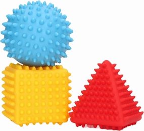 Skills Sensory 16×15×8 3pcs Sensory Round Triangular Developing Motor Skills Development Baby Set for 6 Months