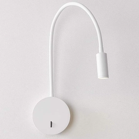 Sluce Bedside LED Reading Wall Lamp Flexible Wall Sconce Lighting Adjustable Wall Mounted with Switch for Bedroom White 3W 3000K