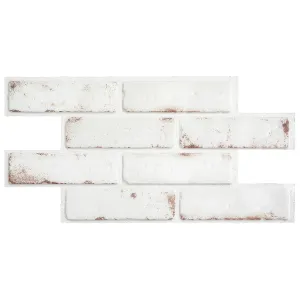 Smart Tiles Peel and Stick 2-Sheet 21 x 11 Backsplash - Brik Toscana|Dosseret Smart Tiles peler et coller 21 x 11, 2 feuilles - Brik Toscana