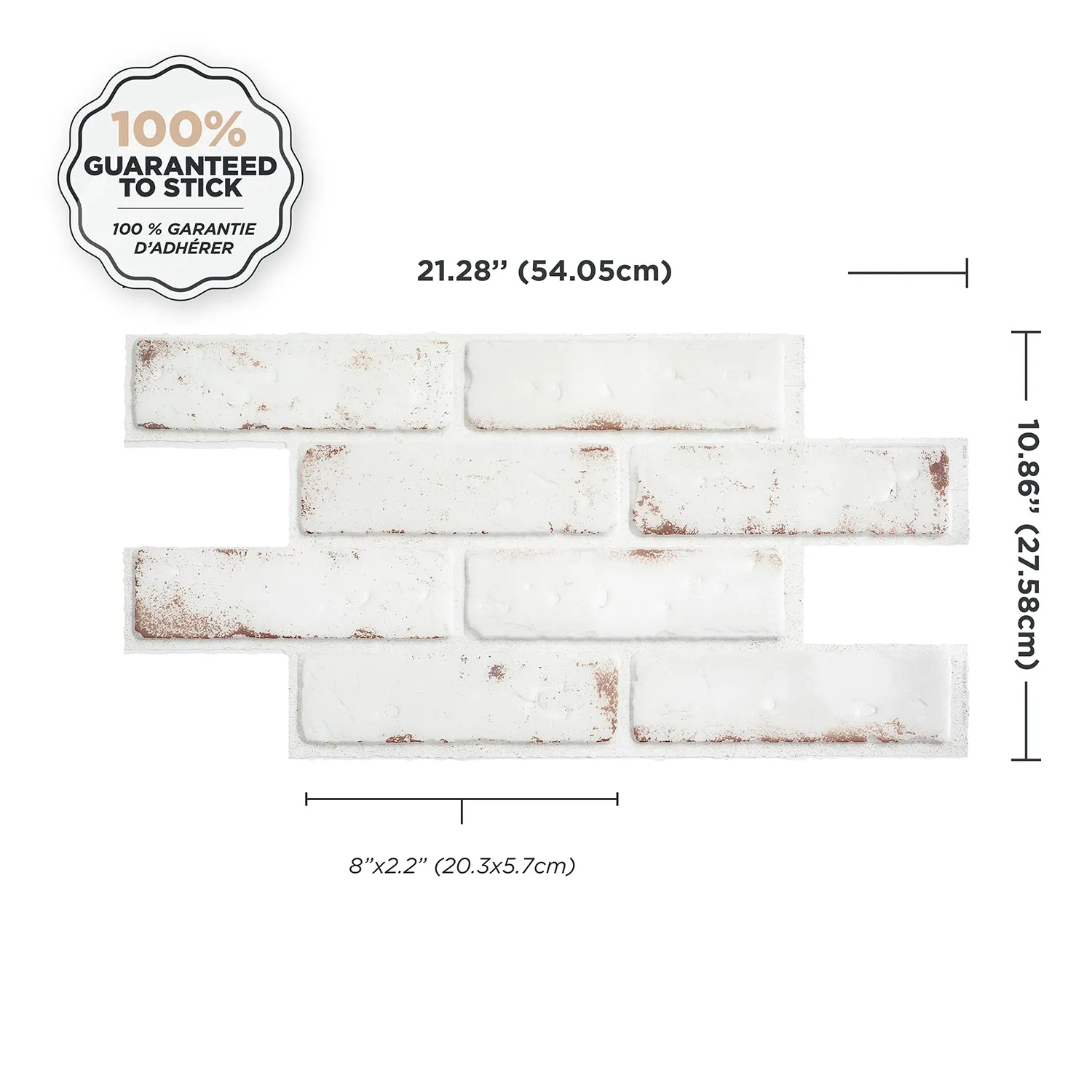 Smart Tiles Peel and Stick 2-Sheet 21 x 11 Backsplash - Brik Toscana|Dosseret Smart Tiles peler et coller 21 x 11, 2 feuilles - Brik Toscana