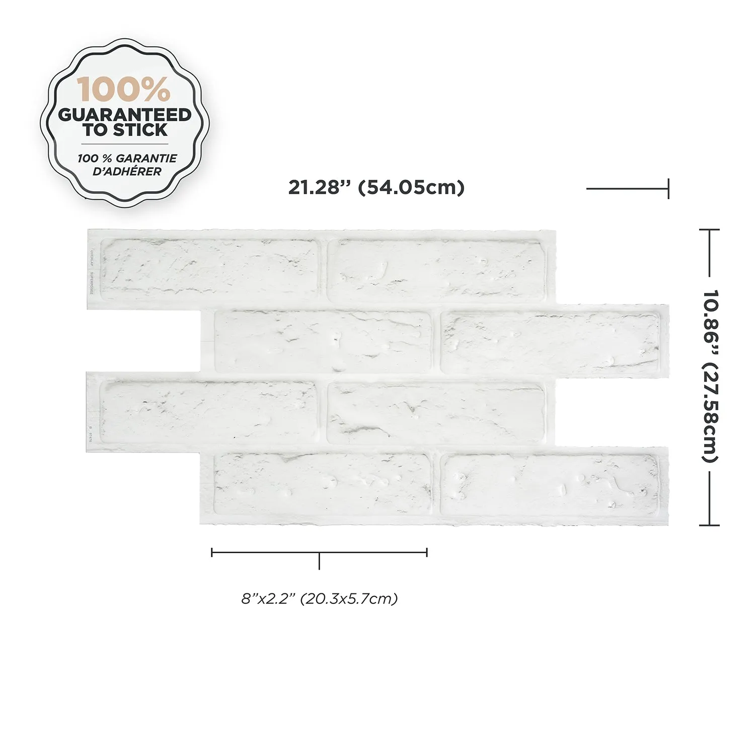 Smart Tiles Peel and Stick 2-Sheet 21 x 11 Backsplash - Brik Zurich|Dosseret Smart Tiles peler et coller 21 x 11, 2 feuilles - Brik Zurich