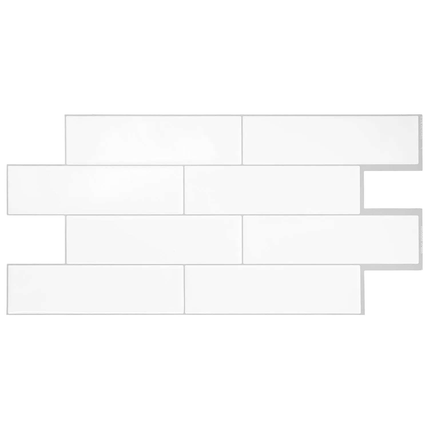 Smart Tiles Peel and Stick 2-Sheet 23 x 11 Backsplash - Oslo White|Dosseret Smart Tiles peler et coller 23 x 11, 2 feuilles - Oslo White