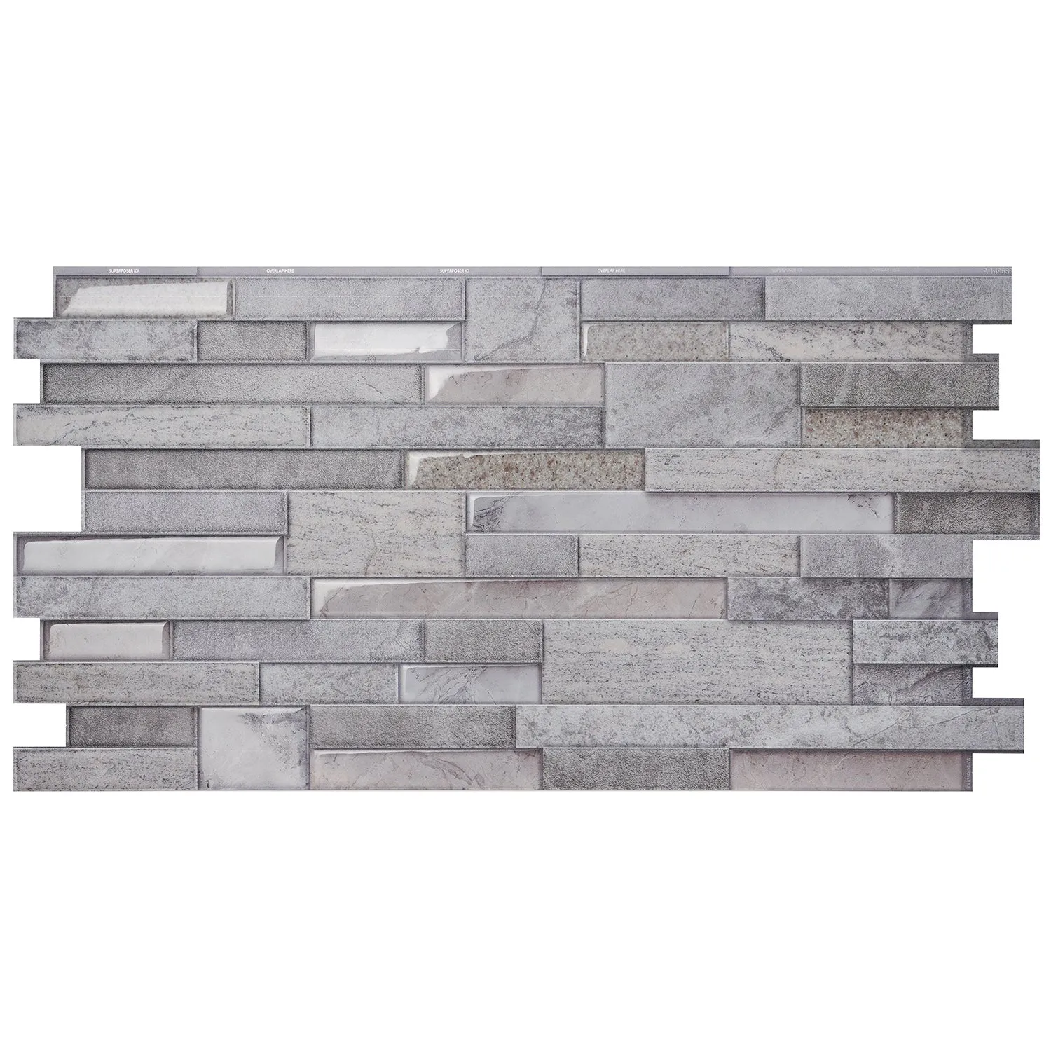 Smart Tiles Peel and Stick 2-Sheet 23 x 11 Backsplash - Pietra Pozzuoli|Dosseret Smart Tiles peler et coller 23 x 11, 2 feuilles - Pietra Pozzuoli