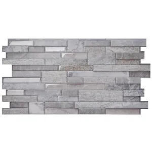 Smart Tiles Peel and Stick 2-Sheet 23 x 11 Backsplash - Pietra Pozzuoli|Dosseret Smart Tiles peler et coller 23 x 11, 2 feuilles - Pietra Pozzuoli