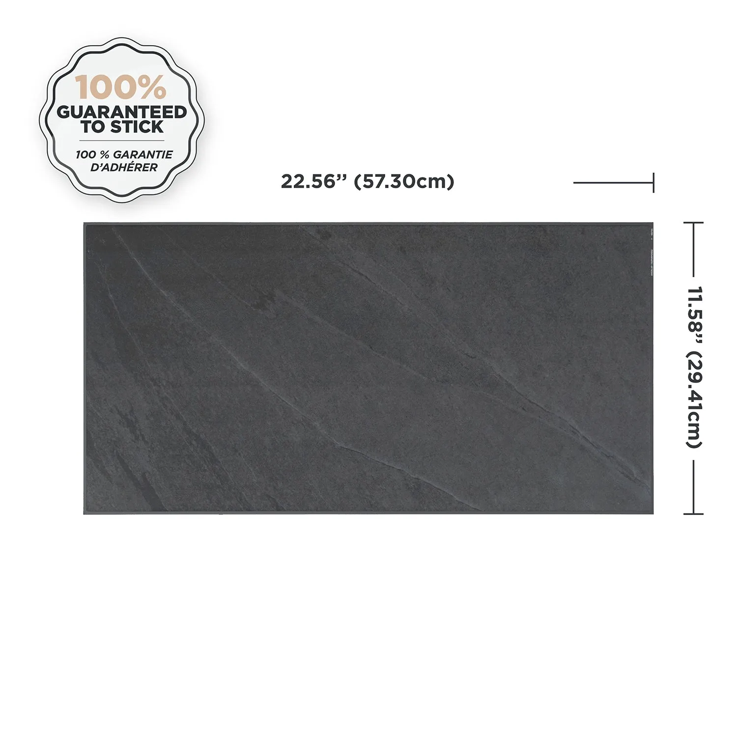 Smart Tiles Peel and Stick 2-Sheet 23 x 12 Backsplash - Blok Slate|Dosseret Smart Tiles peler et coller 23 x 12, 2 feuilles - Blok Slate