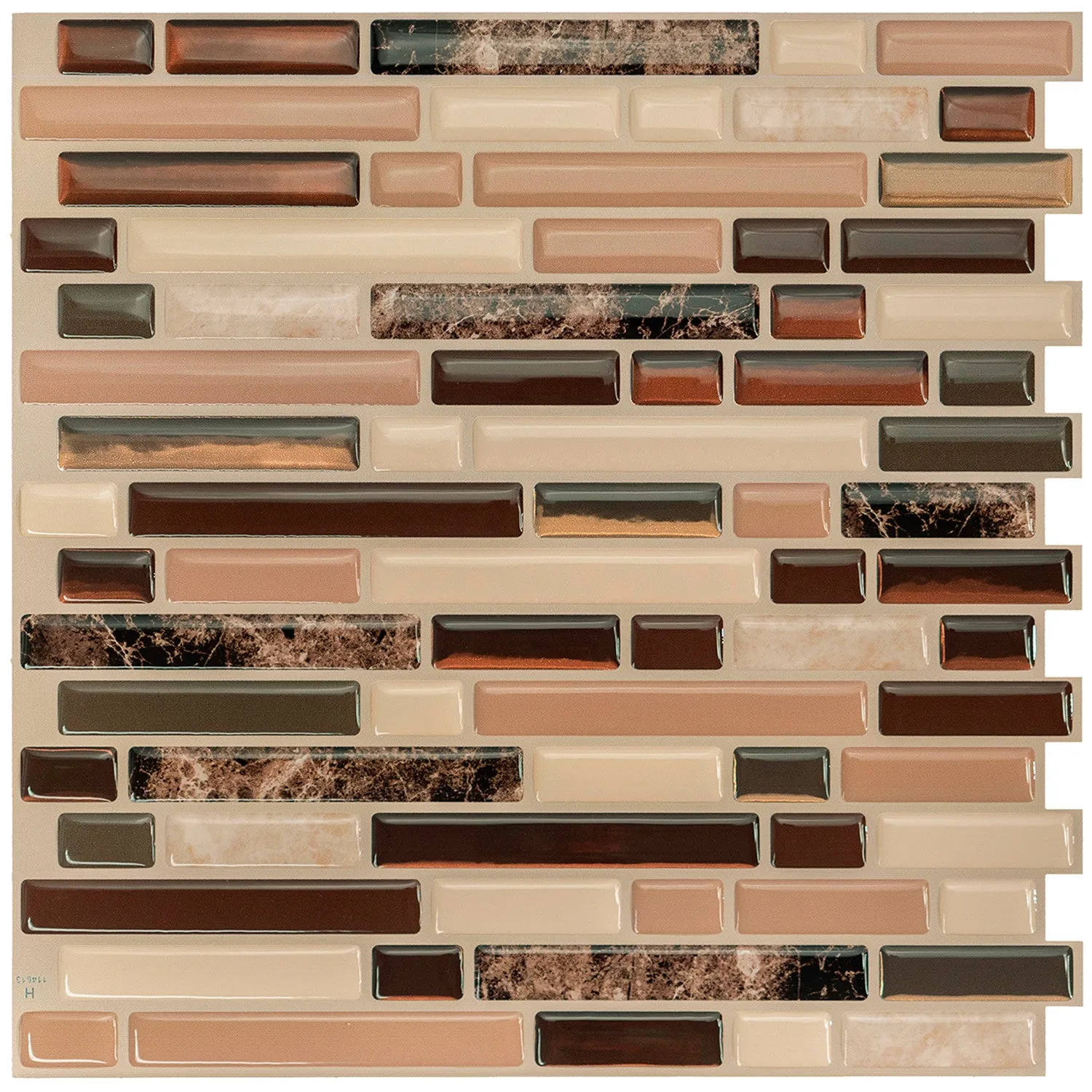 Smart Tiles Peel and Stick 4-Sheet 10 x 9 Backsplash - Bellagio Keystone|Dosseret Smart Tiles peler et coller 10 x 9, 4 feuilles - Bellagio Keystone