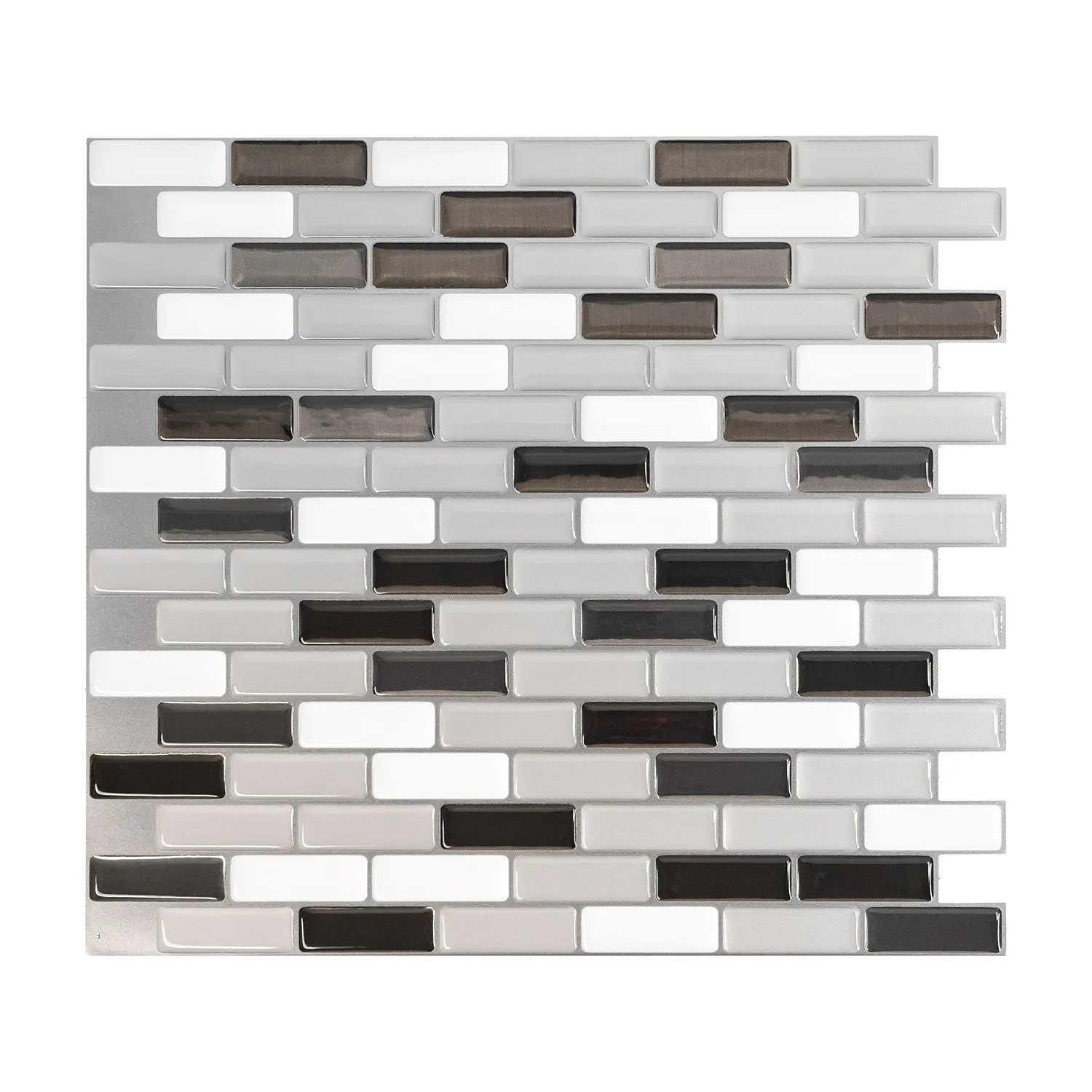 Smart Tiles Peel and Stick 4-Sheet 10 x 9 Backsplash - Murano Metallik|Dosseret Smart Tiles peler et coller 10 x 9, 4 feuilles - Murano Metallik