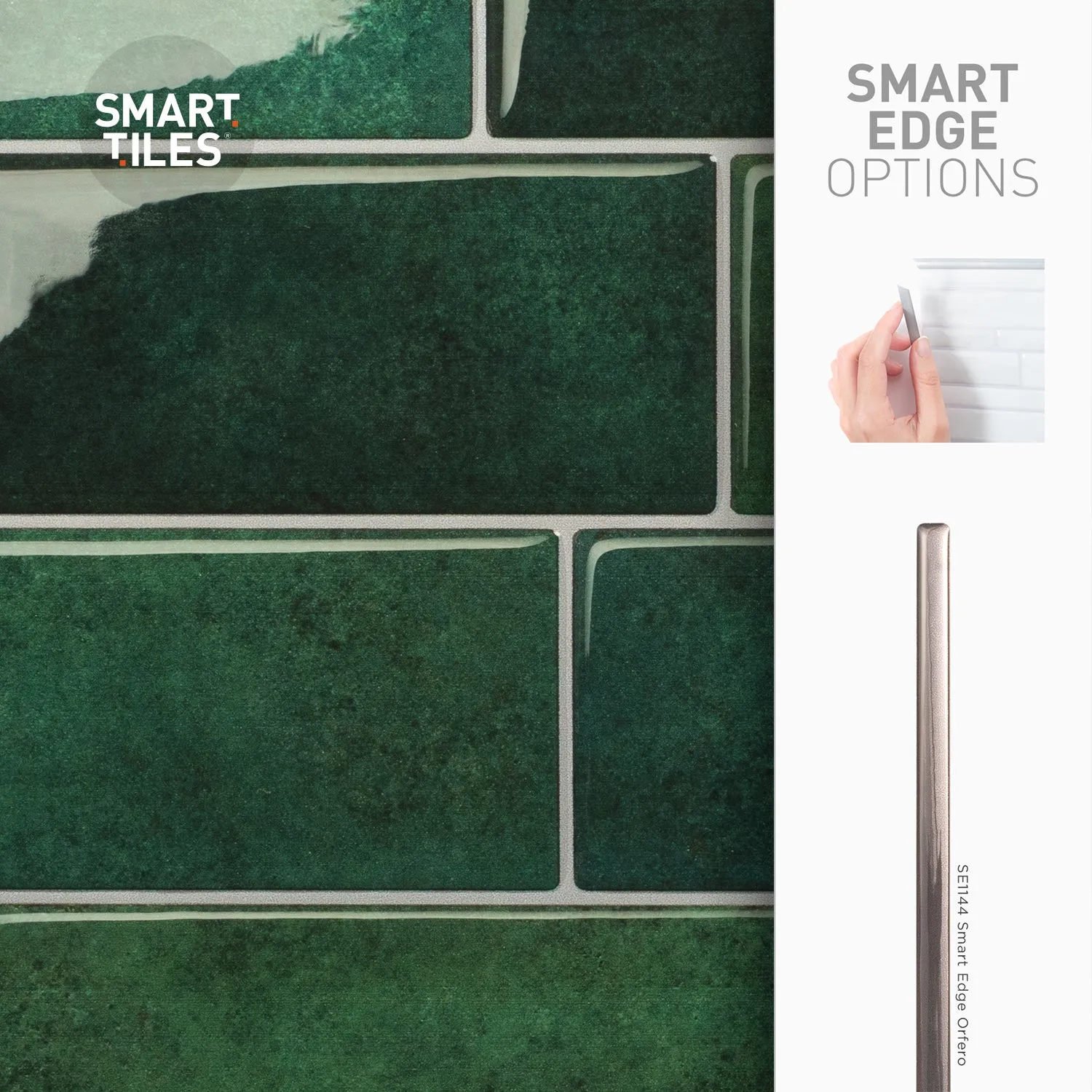 Smart Tiles Peel and Stick 4-Sheet 12 x 9 Backsplash - Metro Fiona|Dosseret Smart Tiles peler et coller 12 x 9, 4 feuilles - Metro Fiona