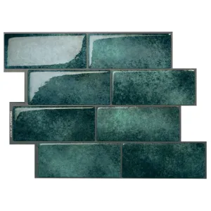Smart Tiles Peel and Stick 4-Sheet 12 x 9 Backsplash - Metro Medina|Dosseret Smart Tiles peler et coller 12 x 9, 4 feuilles - Metro Medina