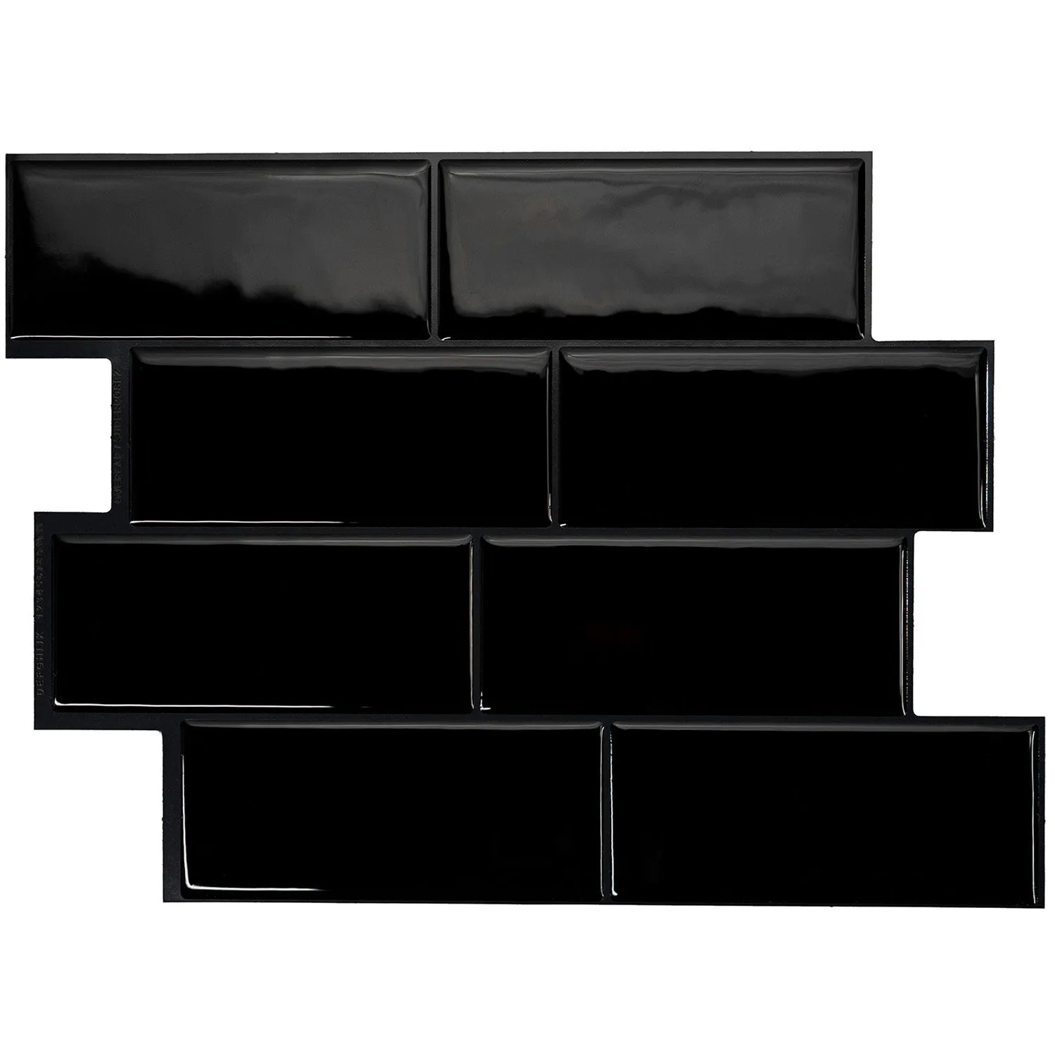 Smart Tiles Peel and Stick 4-Sheet 12 x 9 Backsplash - Metro Nero|Dosseret Smart Tiles peler et coller 12 x 9, 4 feuilles - Metro Nero