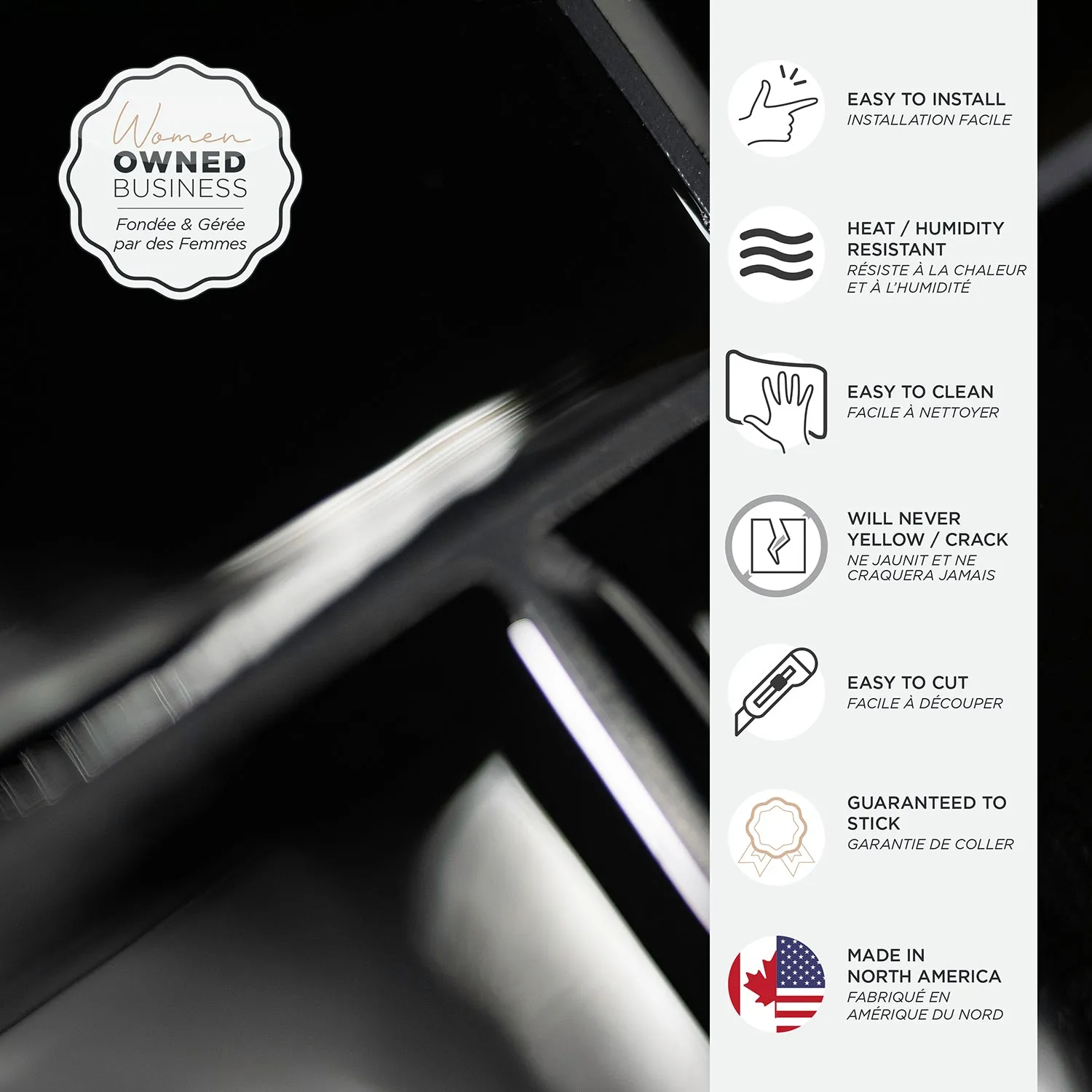 Smart Tiles Peel and Stick 4-Sheet 12 x 9 Backsplash - Metro Nero|Dosseret Smart Tiles peler et coller 12 x 9, 4 feuilles - Metro Nero