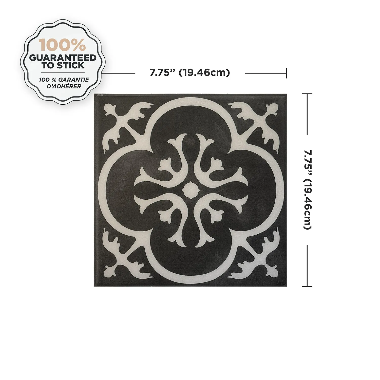 Smart Tiles Peel and Stick 4-Sheet 7.75 x 7.75 Backsplash - Vintage Girona Nera|Dosseret Smart Tiles peler et coller 7,75 x 7,75, 4 feuilles - Vintage Girona Nera