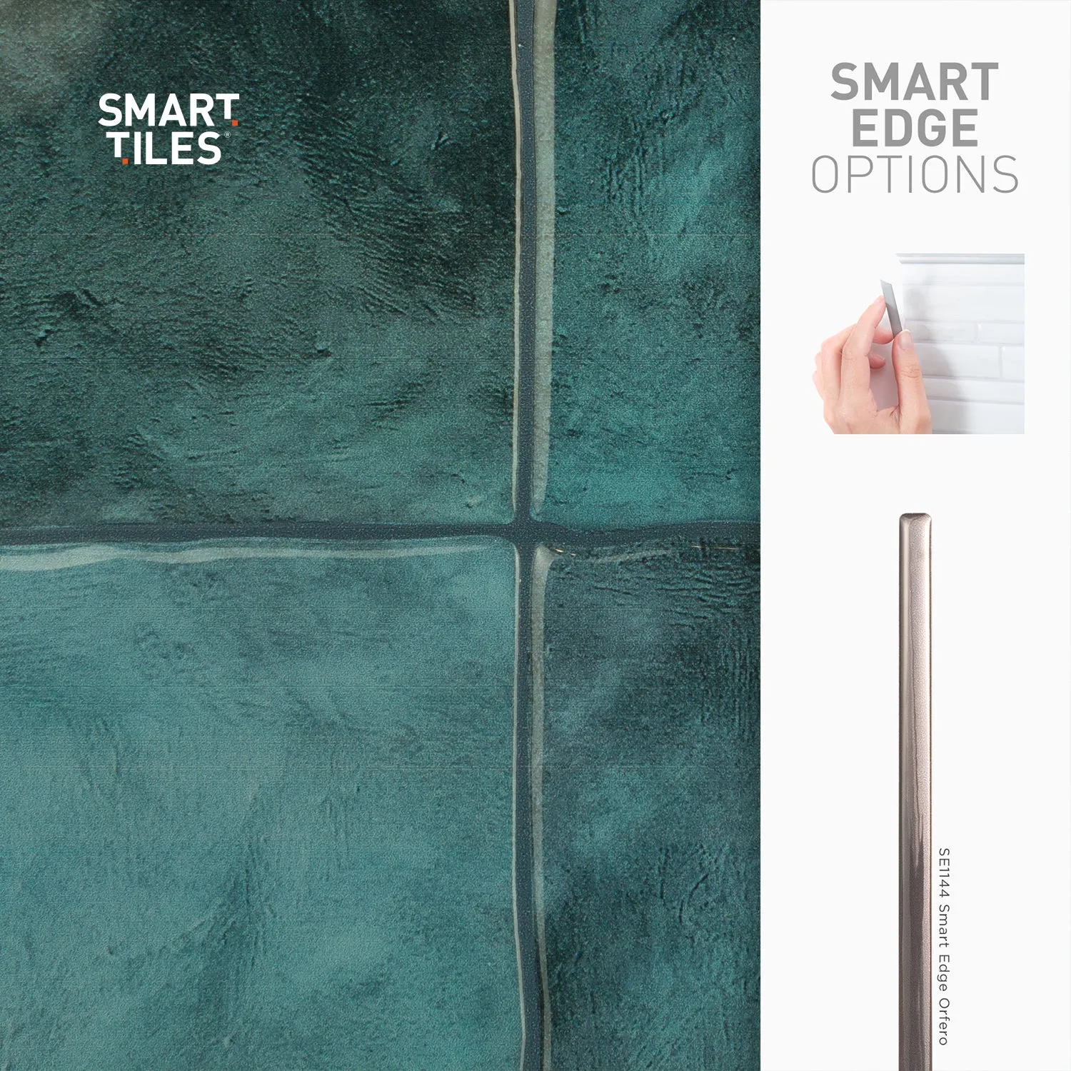 Smart Tiles Peel and Stick 4-Sheet 9 x 9 Backsplash - Zellige Costa|Dosseret Smart Tiles peler et coller 9 x 9, 4 feuilles - Zellige Costa