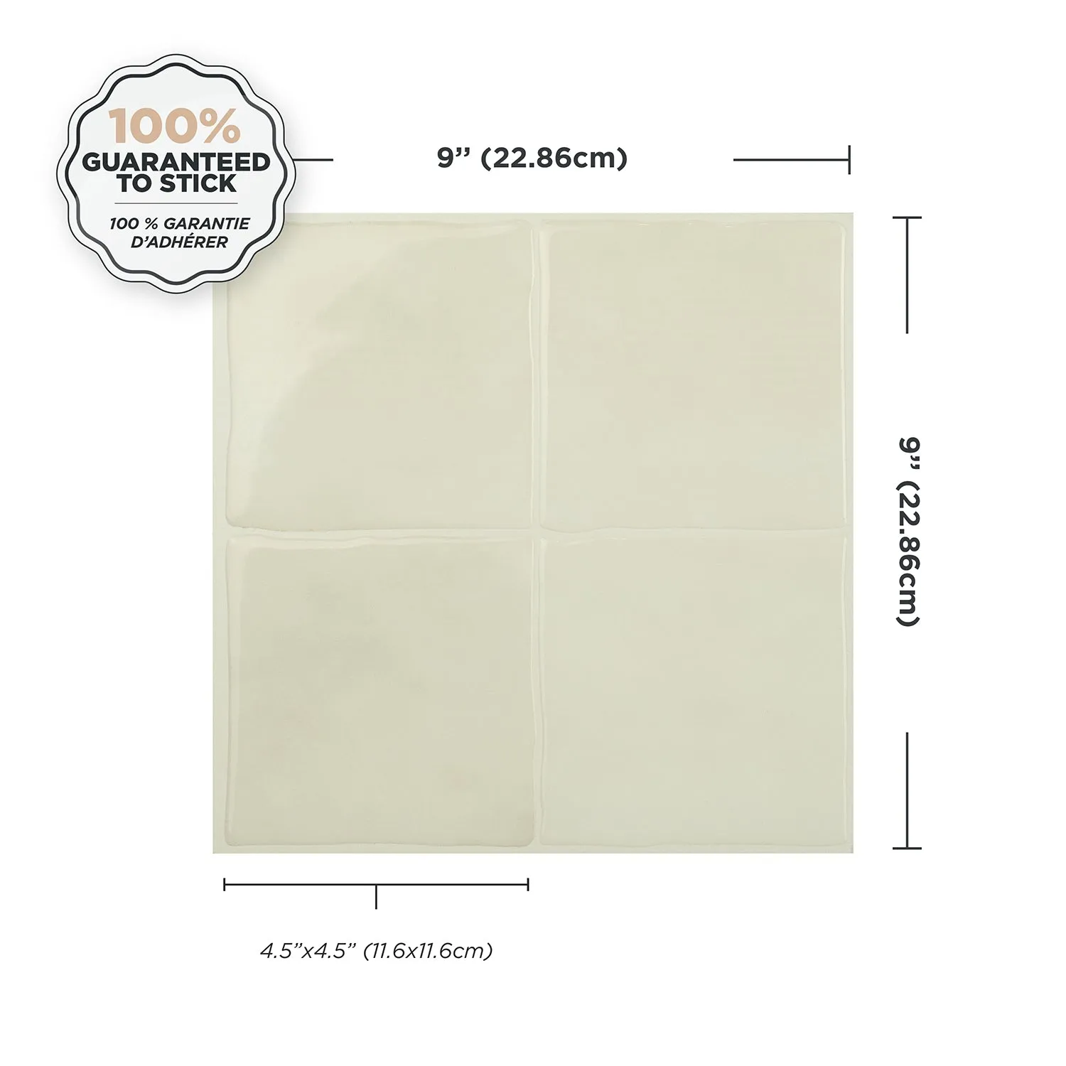 Smart Tiles Peel and Stick 4-Sheet 9 x 9 Backsplash - Zellige Oia|Dosseret Smart Tiles peler et coller 9 x 9, 4 feuilles - Zellige Oia