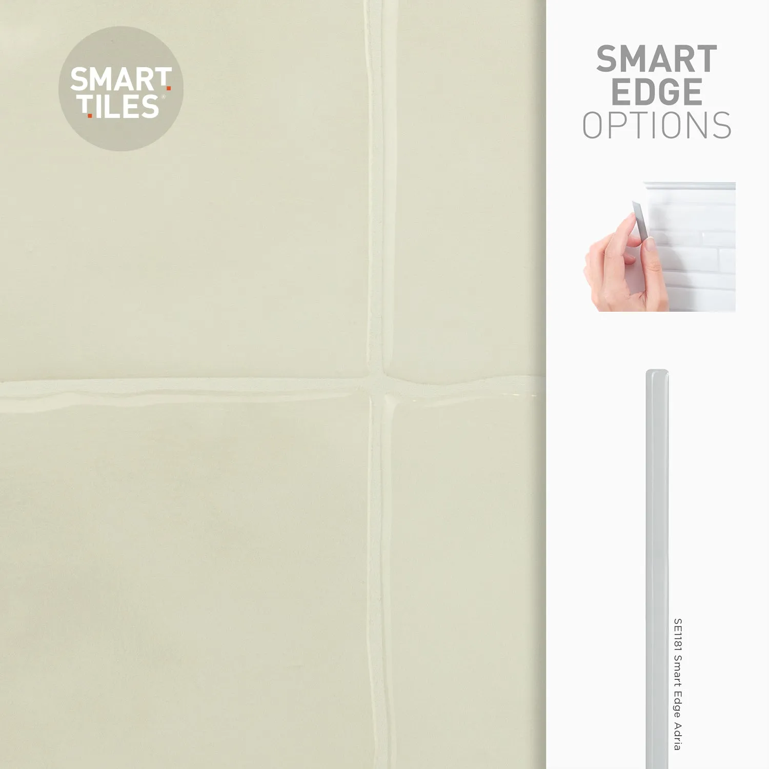 Smart Tiles Peel and Stick 4-Sheet 9 x 9 Backsplash - Zellige Oia|Dosseret Smart Tiles peler et coller 9 x 9, 4 feuilles - Zellige Oia