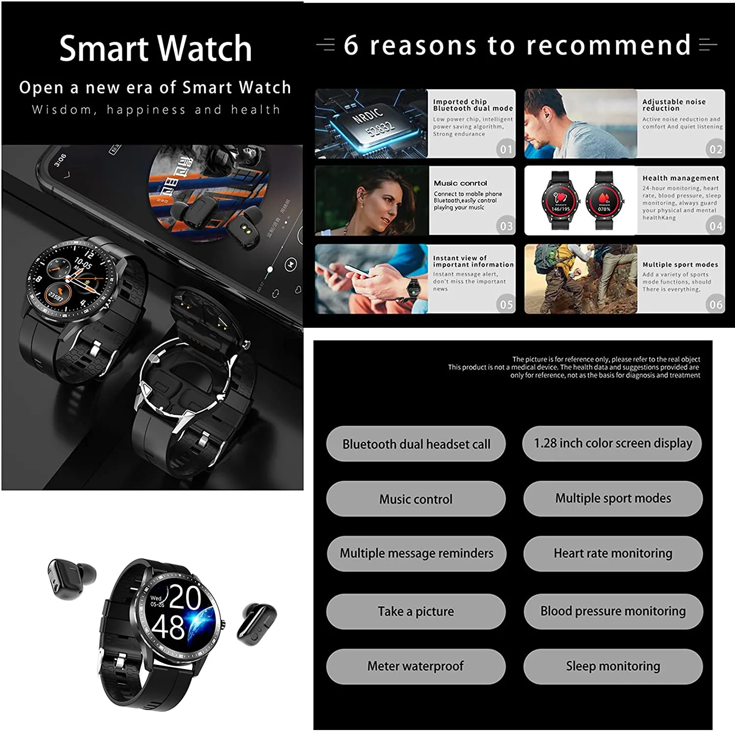 Smart Watch with Earbuds
