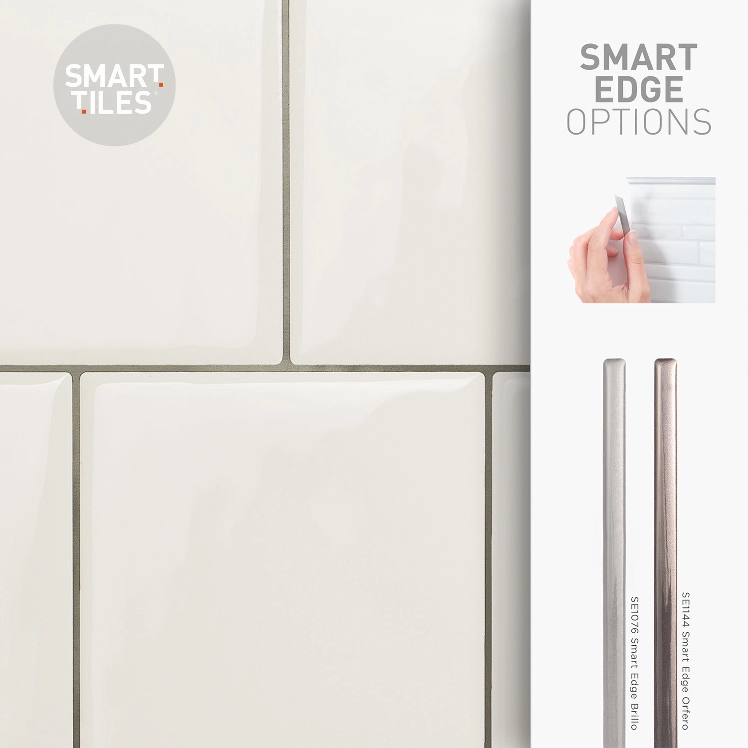 Smart Tiles Peel and Stick 2-Sheet 22 x 8 Backsplash - Square Velden|Dosseret Smart Tiles peler et coller 22 x 8, 2 feuilles - Square Velden
